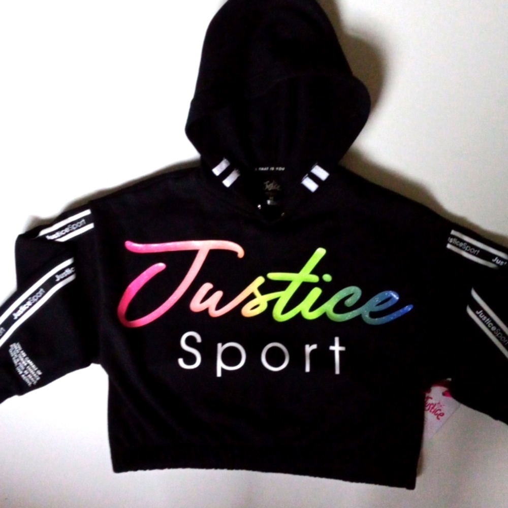 JUSTICE CROP HOODIE 10 M New - Picture 1 of 9